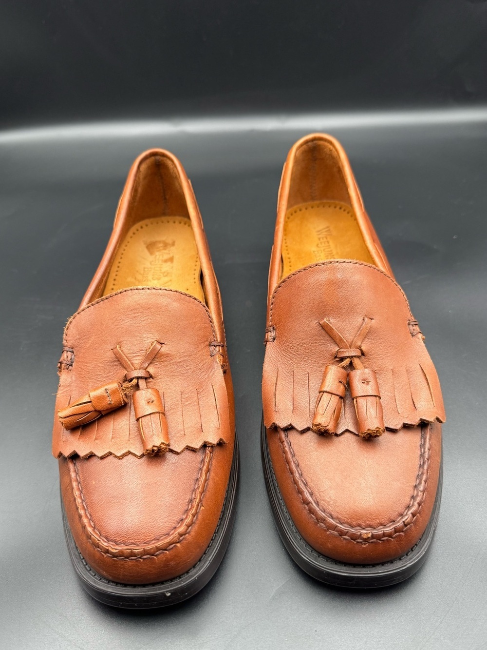 Bass Weejuns Marietta II Tassel Loafers Tan Leather Men’s 10W